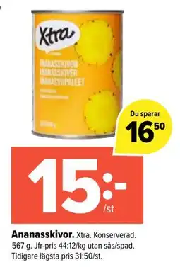 Coop Extra Ananasskivor erbjuda