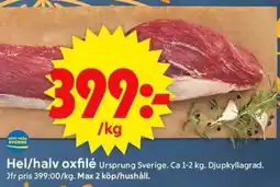ICA Supermarket Hel/halv oxfilé erbjuda