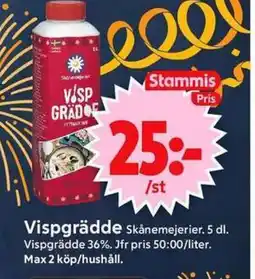ICA Supermarket Skånemejerier Vispgrädde erbjuda