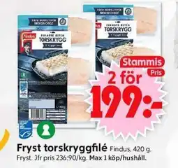 ICA Supermarket Findus Fryst torskryggfilé erbjuda