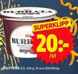 ICA Supermarket ICA Burrata erbjuda