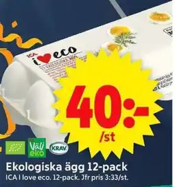 ICA Supermarket ICA Ekologiska ägg erbjuda