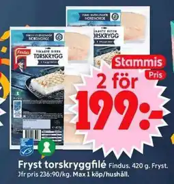 ICA Supermarket Findus Fryst torskryggfilé erbjuda