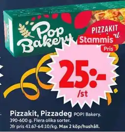 ICA Supermarket Pop Bakery Pizzakit, Pizzadeg erbjuda