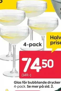 Rusta Glas för bubblande drycker erbjuda