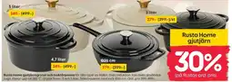 Rusta Rusta Home gjutjärnsgrytor och traktörpanna erbjuda