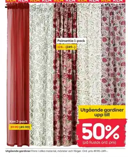 Rusta Utgående gardiner erbjuda
