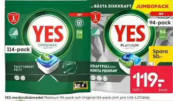 Rusta YES maskindiskmedel erbjuda