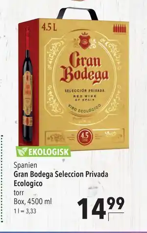 Gran Bodega Seleccion Privada Ecologico torr, EUR 14.99