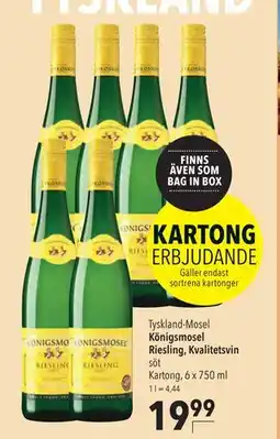 Citti Königsmosel Riesling, Kvalitetsvin söt, EUR 19.99 erbjuda