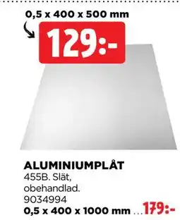 Jem&Fix ALUMINIUMPLÅT erbjuda