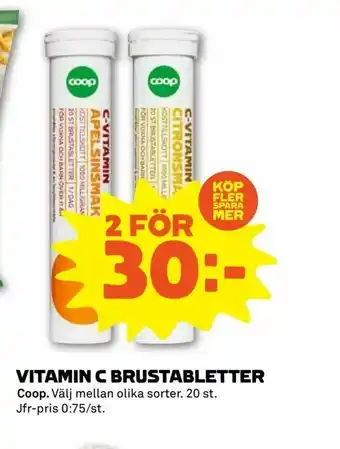 Coop Forum Vitamin c brustabletter erbjuda