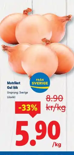 Lidl Matriket Gul lök erbjuda