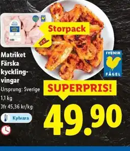 Lidl Matriket Färska kyckling- vingar erbjuda