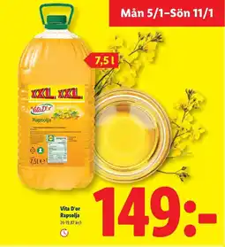 Lidl Vita D'or Rapsolja erbjuda