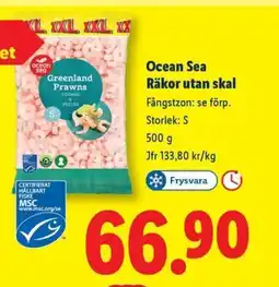 Lidl Ocean Sea Räkor utan skal erbjuda