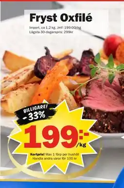 Pekås Fryst Oxfilé, Medlemspris erbjuda