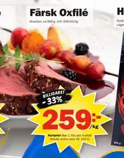 Pekås Färsk Oxfilé, Medlemspris erbjuda