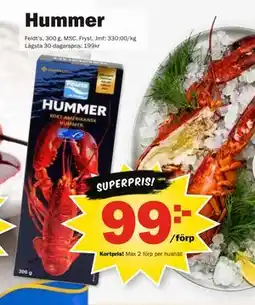 Pekås Hummer, Medlemspris erbjuda