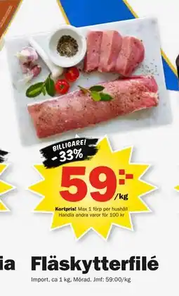 Pekås Fläskytterfilé, Medlemspris erbjuda