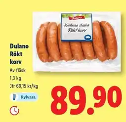 Lidl Dulano Rökt korv erbjuda