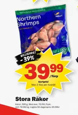 Pekås Stora Räkor, Medlemspris erbjuda