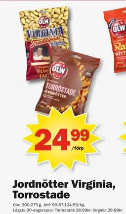 Pekås Jordnötter Virginia, Torrostade erbjuda