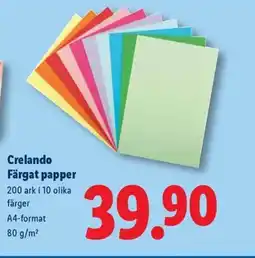 Lidl Crelando Färgat papper erbjuda
