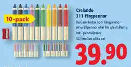 Lidl Crelando 3 i 1-färgpennor erbjuda