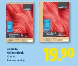 Lidl Crelando Kollegieblock erbjuda
