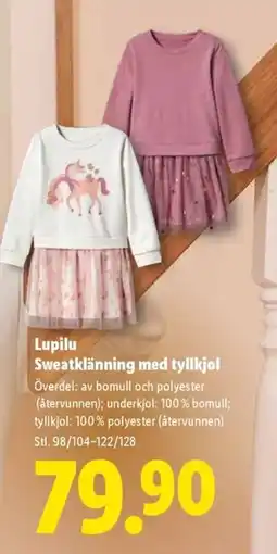 Lidl Lupilu Sweatklänning med tyllkjol erbjuda