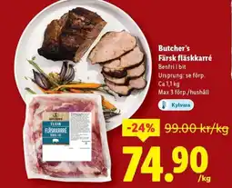 Lidl Butcher's Färsk fläskkarré erbjuda