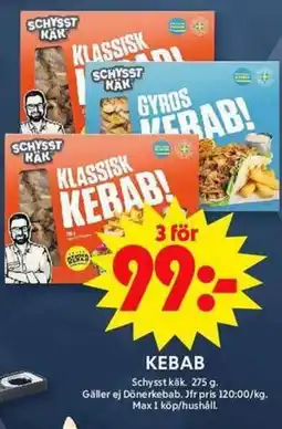 ICA Maxi SCHYSST KÄK Kebab erbjuda
