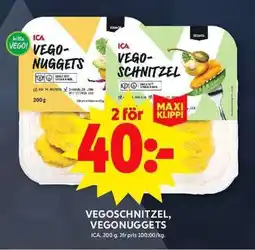 ICA Maxi ICA Vegoschnitzel, vegonuggets erbjuda