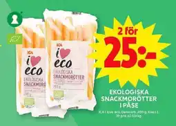 ICA Maxi ICA Ekologiska snackmorötter i påse erbjuda