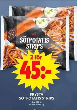 ICA Maxi ICA Frysta sötpotatis strips erbjuda