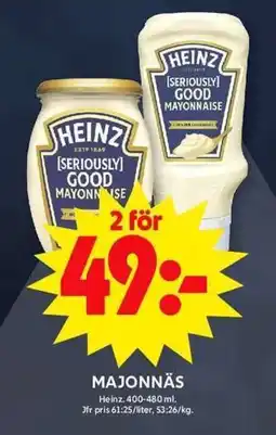 ICA Maxi HEINZ Majonnäs erbjuda