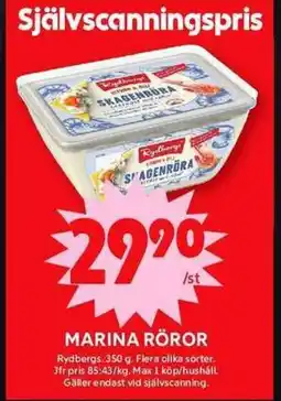 ICA Maxi RYDBERGS Marina röror erbjuda