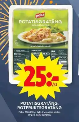 ICA Maxi PEKA Potatisgratäng, rotfruktsgratäng erbjuda
