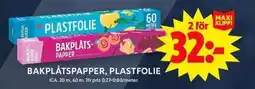 ICA Maxi ICA Bakplåtspapper, plastfolie erbjuda