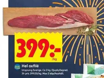 ICA Kvantum Hel oxfilé erbjuda