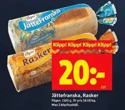 ICA Kvantum PÅGEN Jättefranska, rasker erbjuda