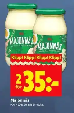 ICA Kvantum ICA Majonnäs erbjuda