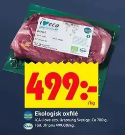 ICA Kvantum ICA Ekologisk oxfilé erbjuda