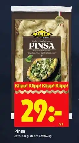 ICA Kvantum ZETA Pinsa erbjuda
