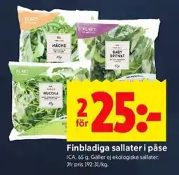 ICA Kvantum ICA Finbladiga sallater i påse erbjuda