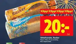 ICA Kvantum PÅGEN Jättefranska, rasker erbjuda