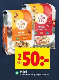 ICA Kvantum ICA Müsli erbjuda