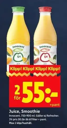 ICA Kvantum INNOCENT Juice, smoothie erbjuda