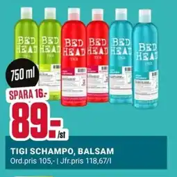 ÖoB Tigi schampo, balsam erbjuda